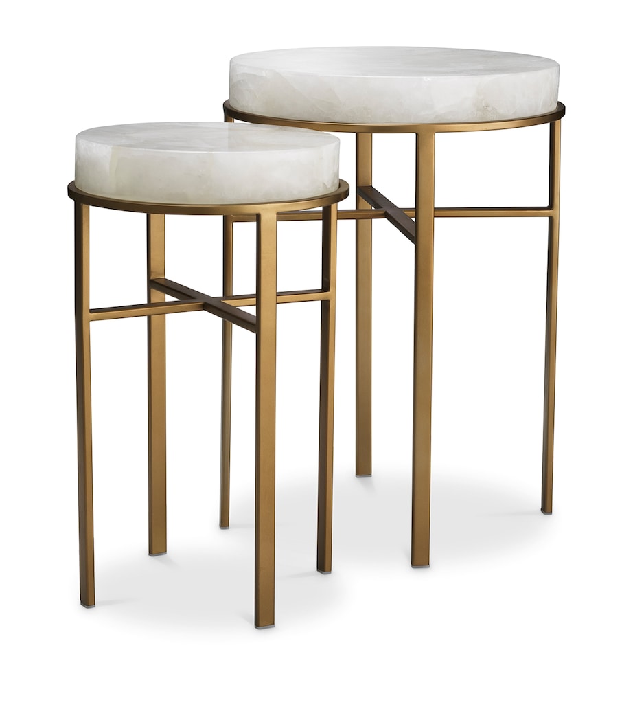 Eichholtz Set of 2 Crystal Hoxton Side Tables White Image 1