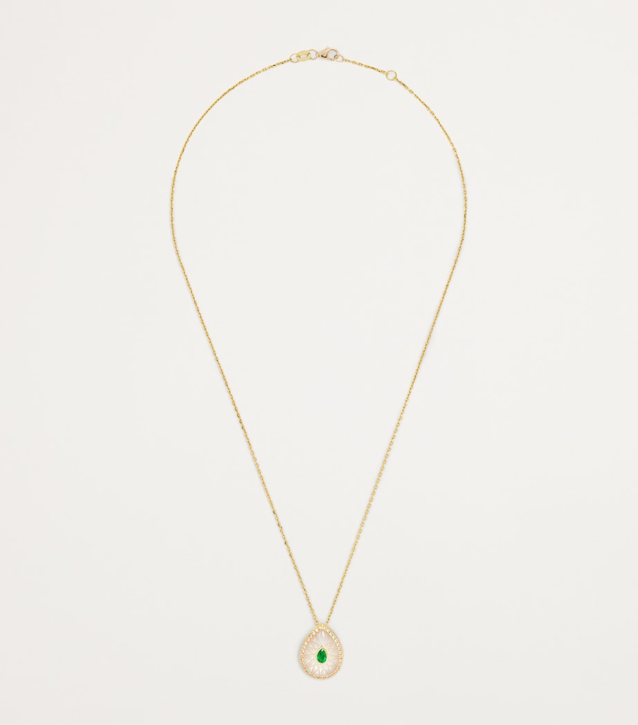 Yellow Gold, Diamond and Emerald Bond Street Necklace YELLOW GOLD Image 3