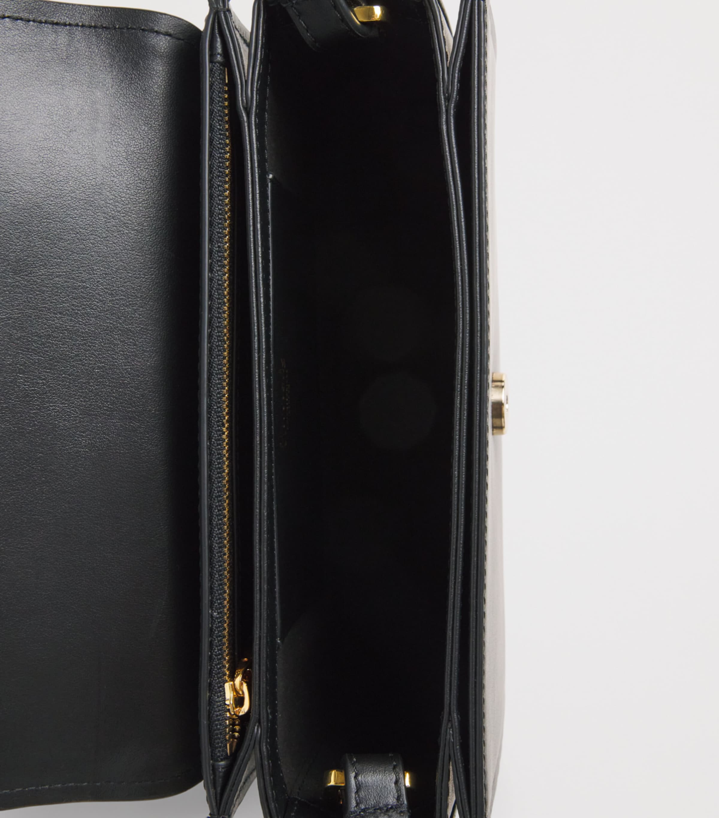 Harrods Leather Snaffle Cross-Body Bag Black Image 5