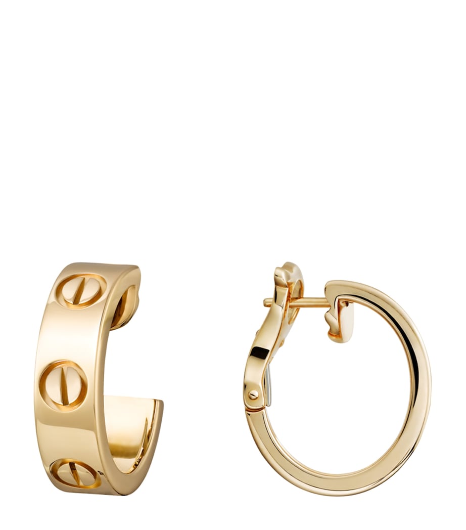 Yellow Gold LOVE Hoop Earrings YELLOW GOLD Image 3