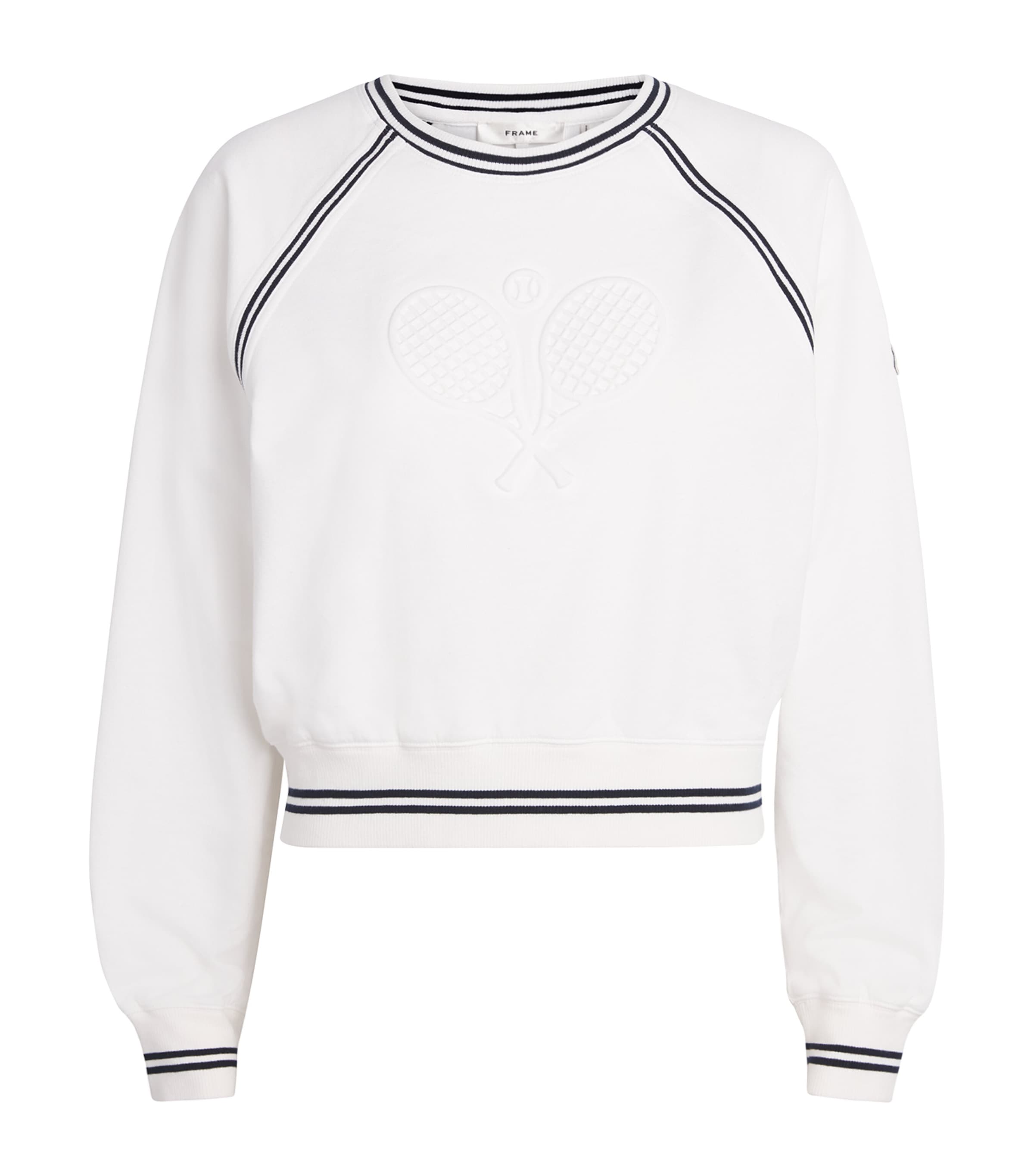Frame Stretch-cotton Tennis Sweatshirt In White