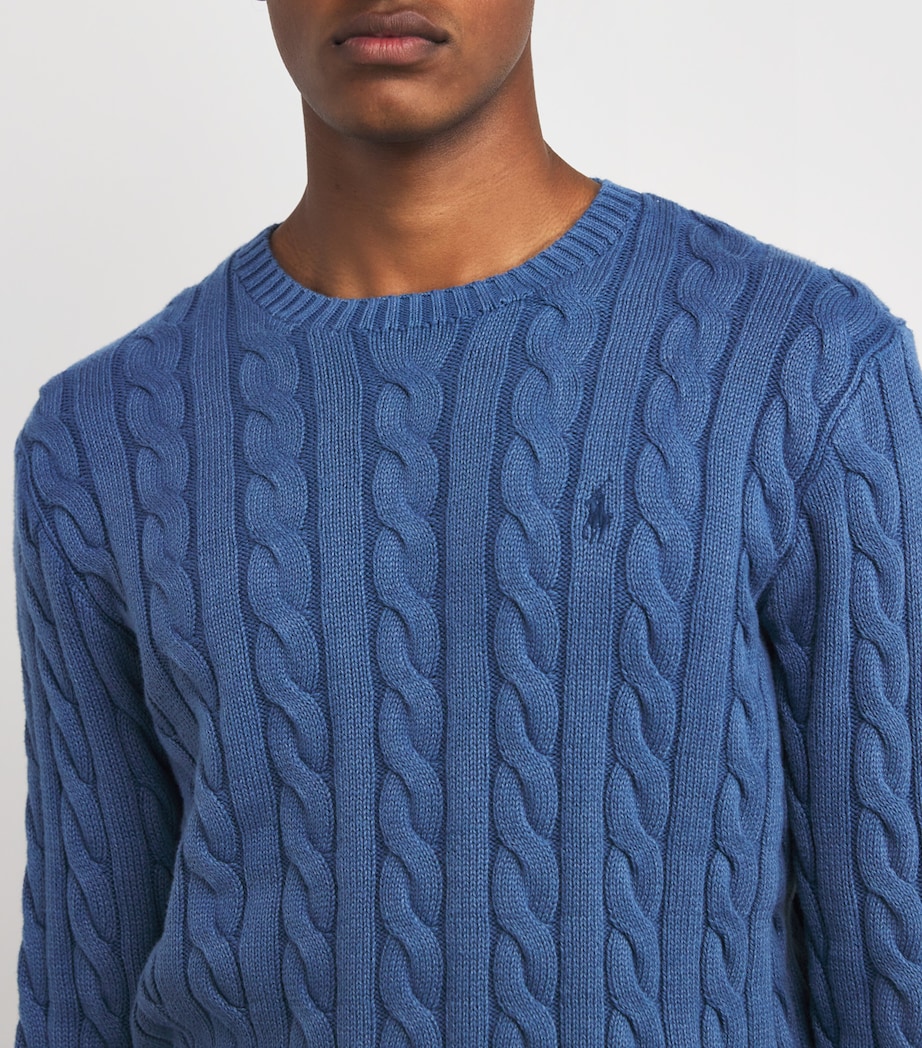 Cotton Crew-Neck Sweater NAVY Image 6