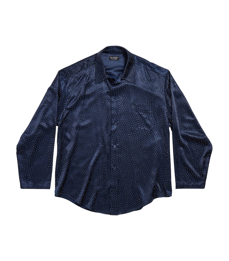 Balenciaga Womens Satin Crystal-Embellished Shirt Image 1