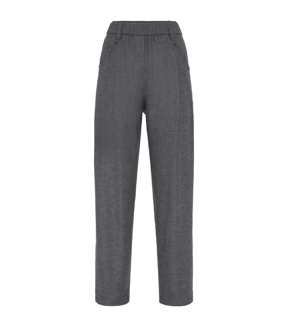 Wool-Cashmere Flannel Relaxed Trousers C032 Image 1
