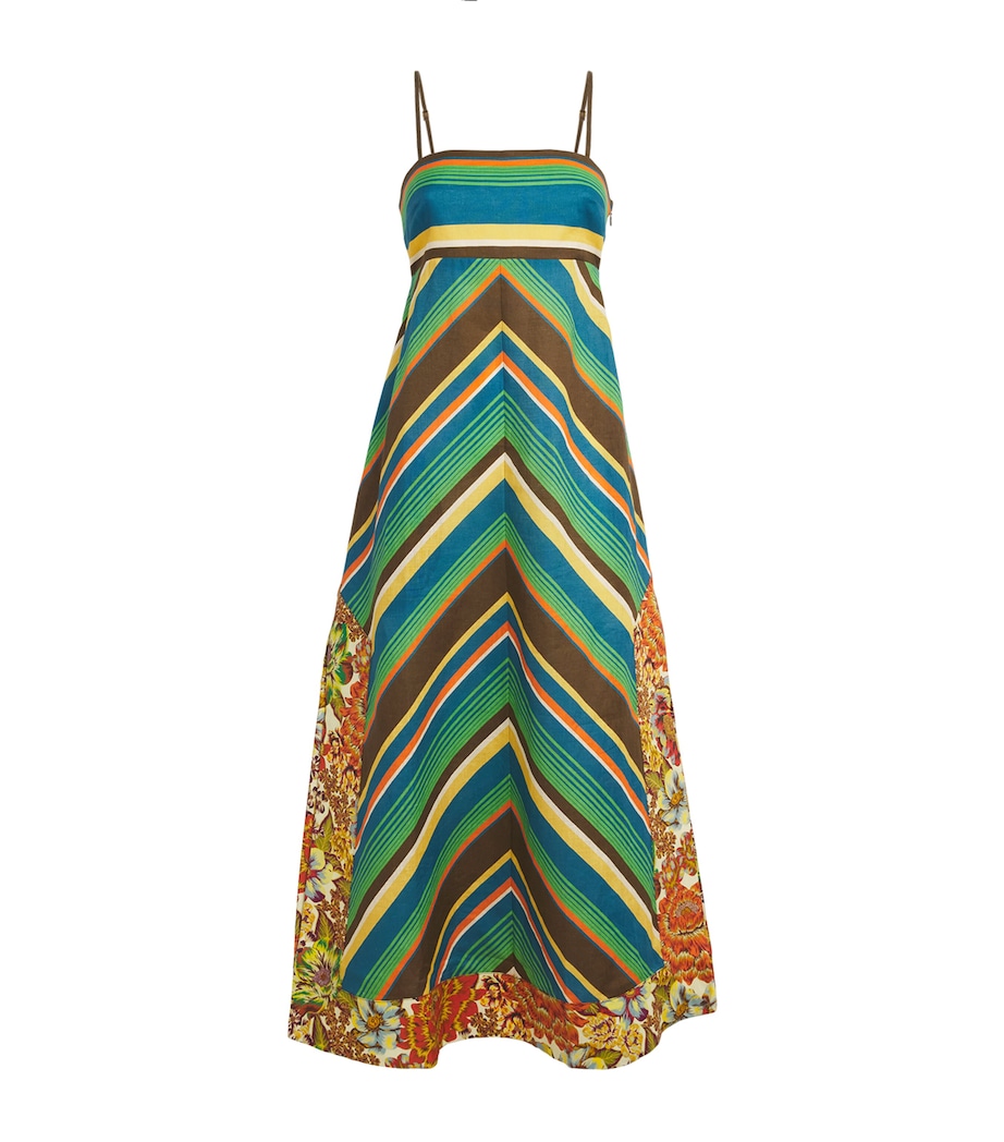 ALEMAIS Womens Linen Charlie Day Midi Dress Image 1