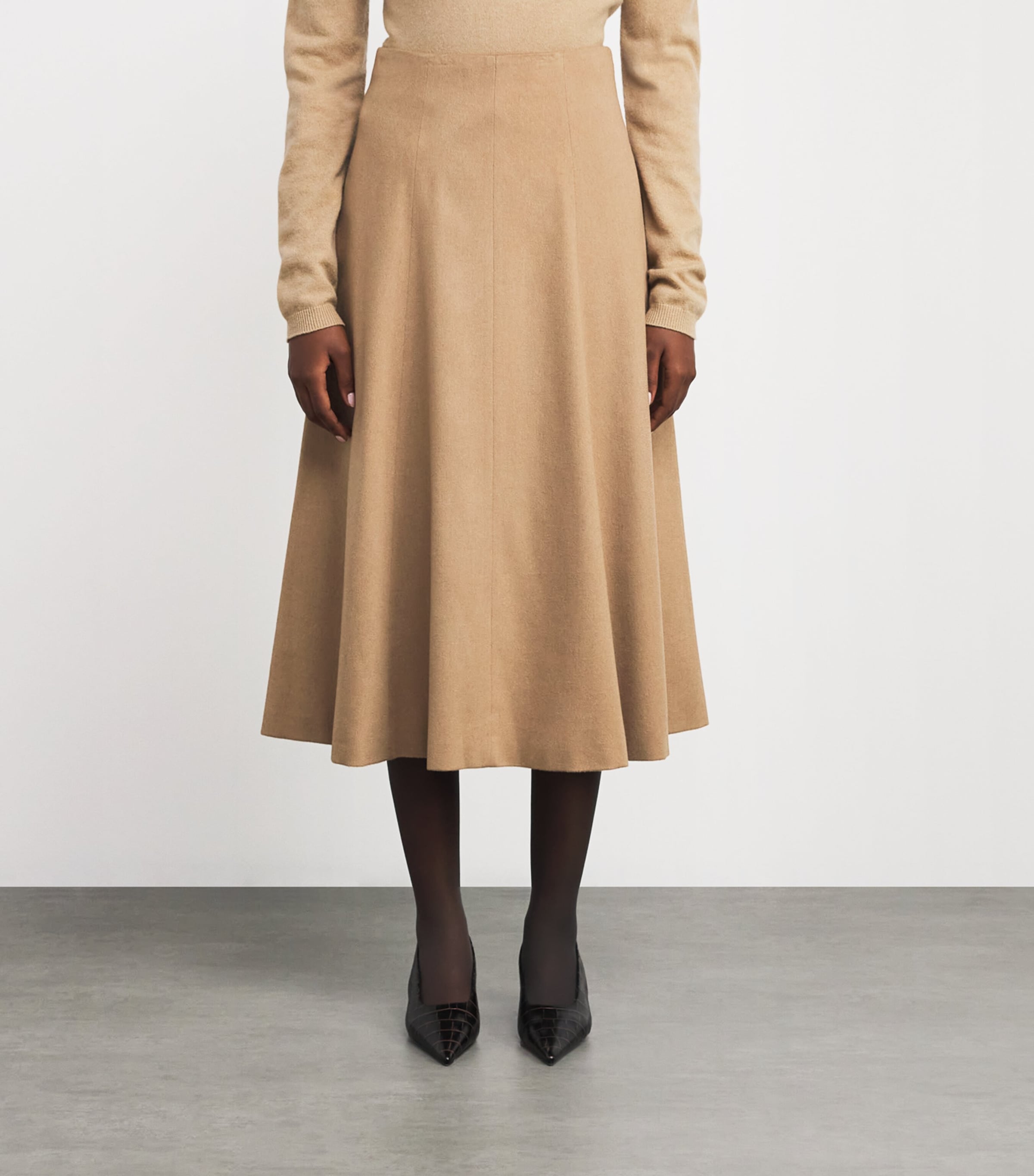 Camel Wool Midi Skirt CAMEL Image 3