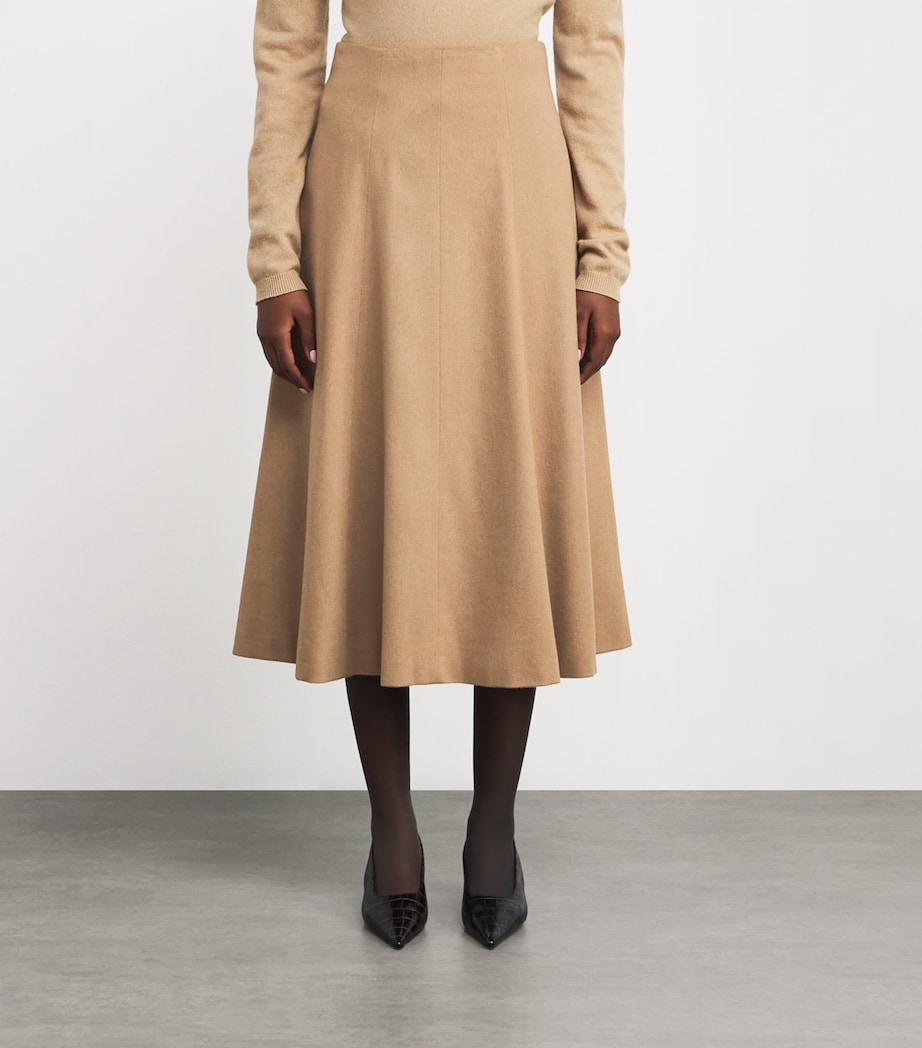 Camel Wool Midi Skirt CAMEL Image 3