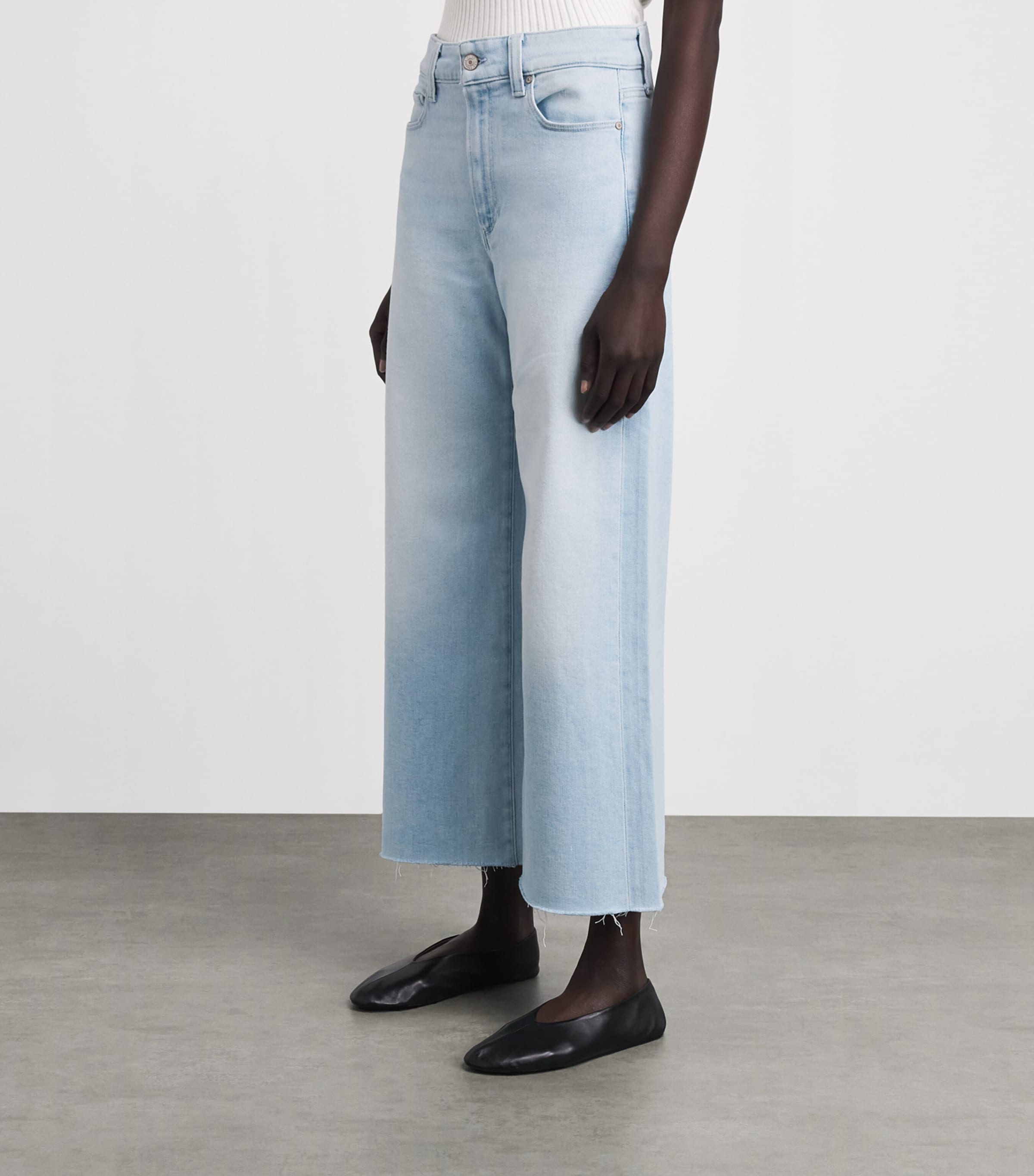 PAIGE Womens Cropped Anessa Wide-Leg Jeans Motif Image 4