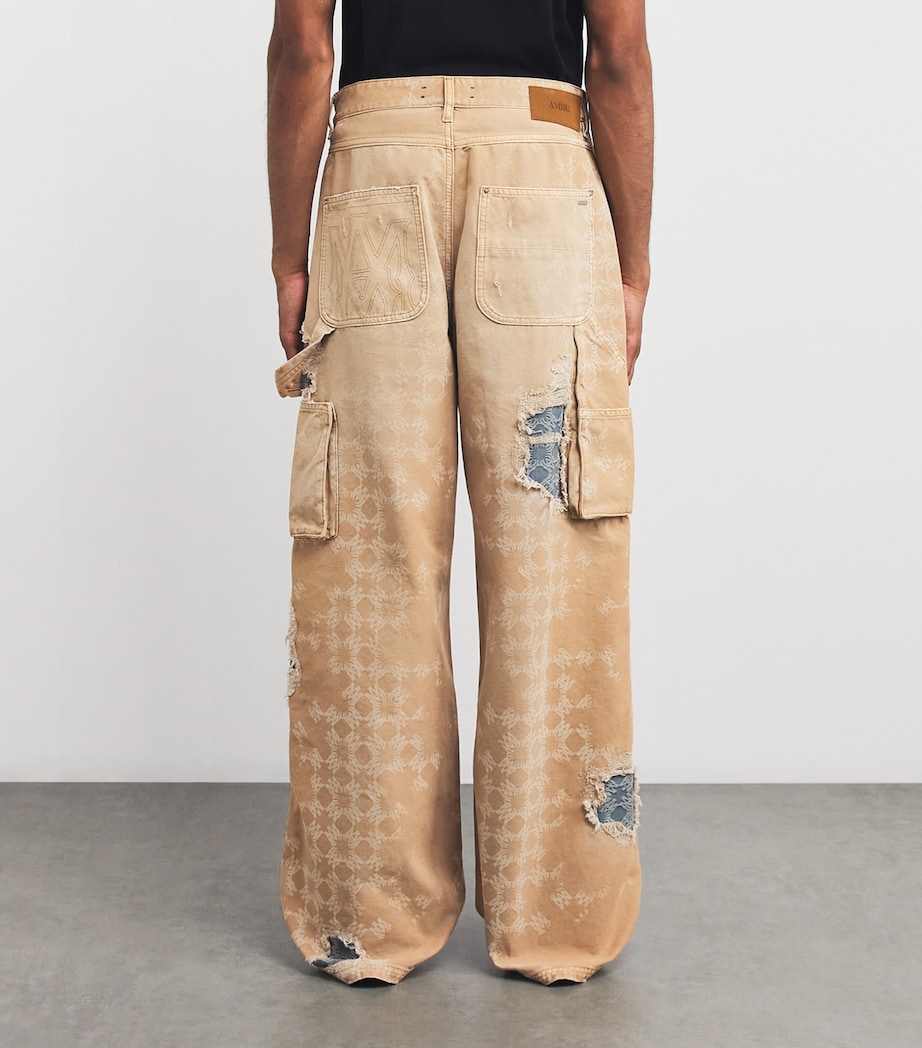 AMIRI Mens Distressed Repair Jeans Camel Image 4