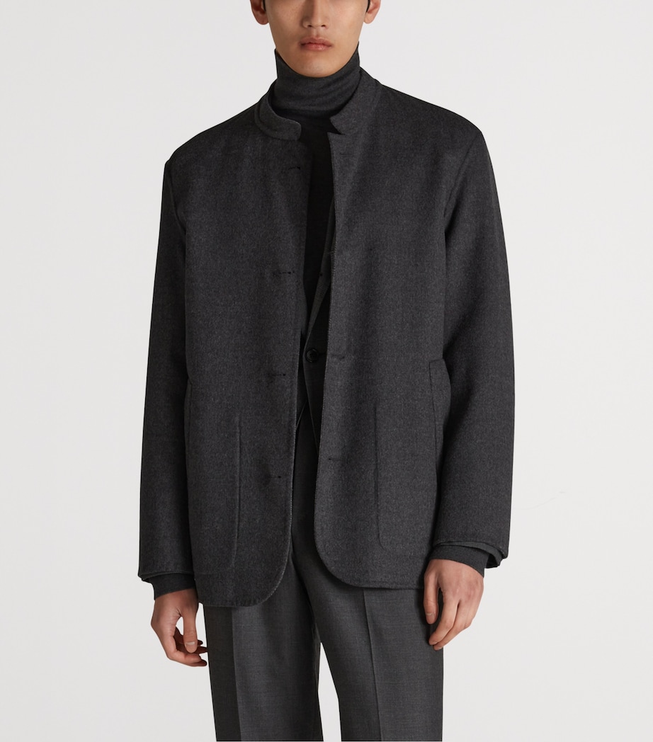 Wool Reversible Double-Faced Driving Jacket 013CHARCOAL MELANGE Image 3
