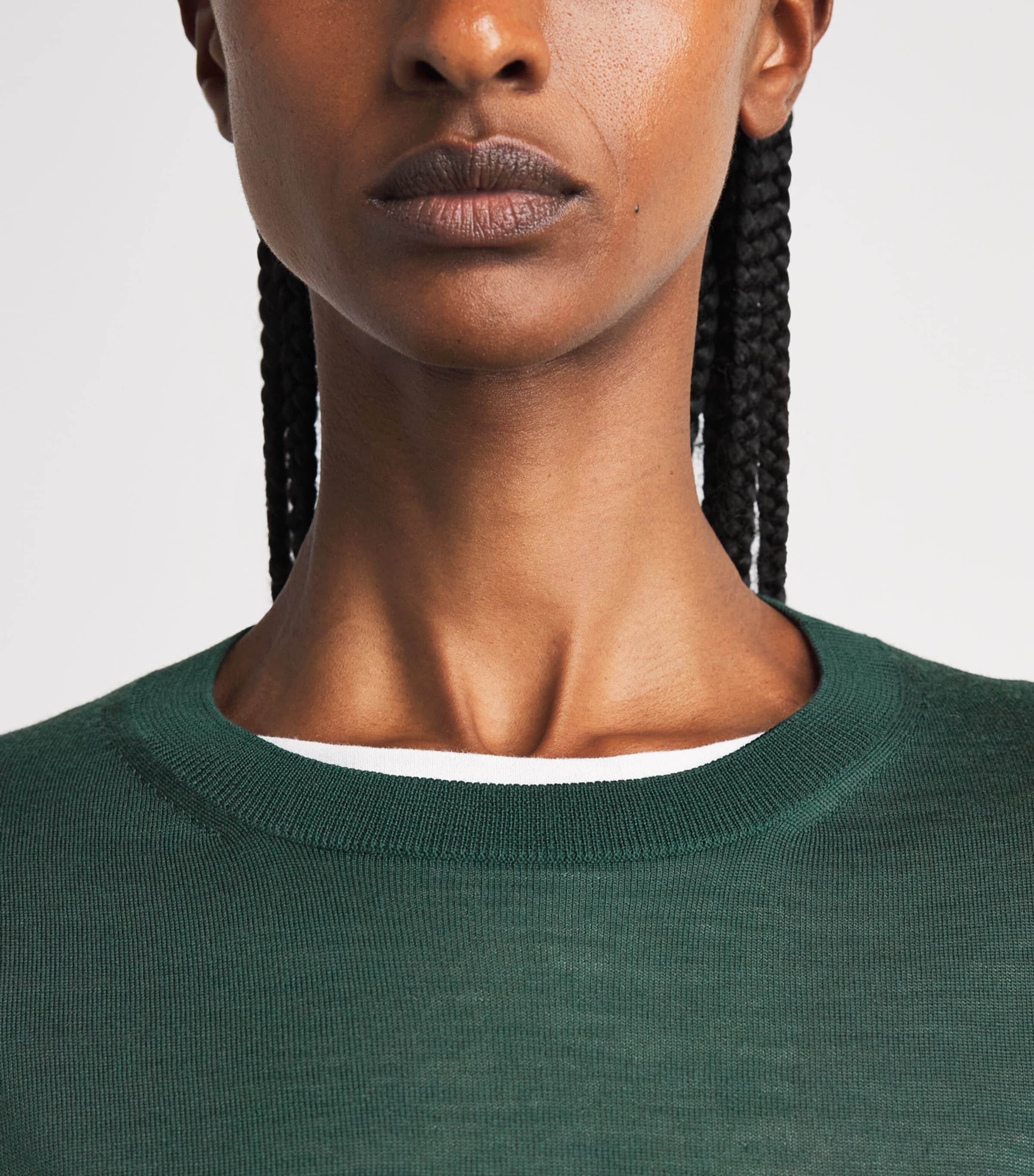 FFORME Womens Merino Wool Mitchell Sweater Evergreen Image 3