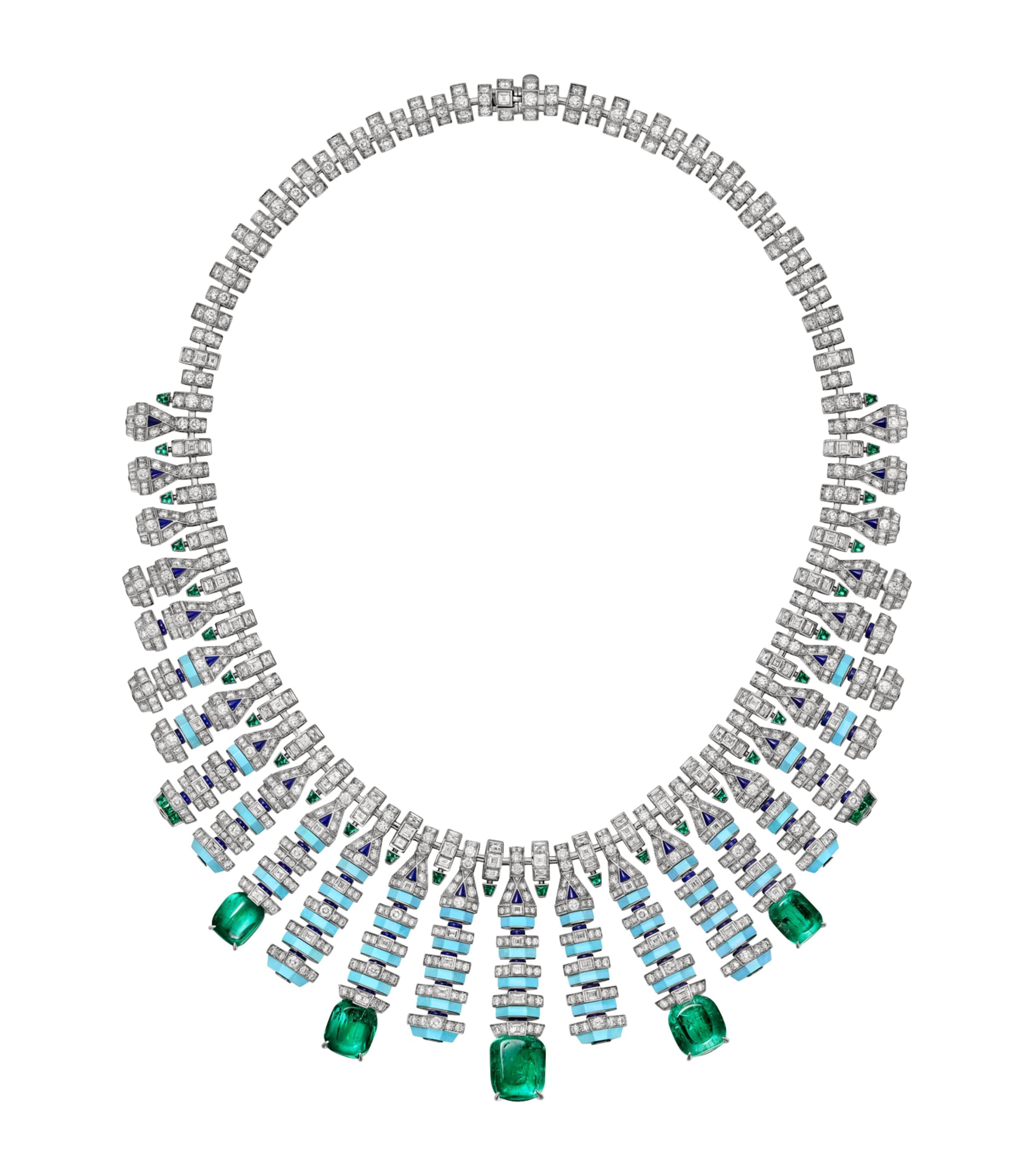 Cartier White Gold, Diamond and Emerald Olorra Necklace White Gold Image 1