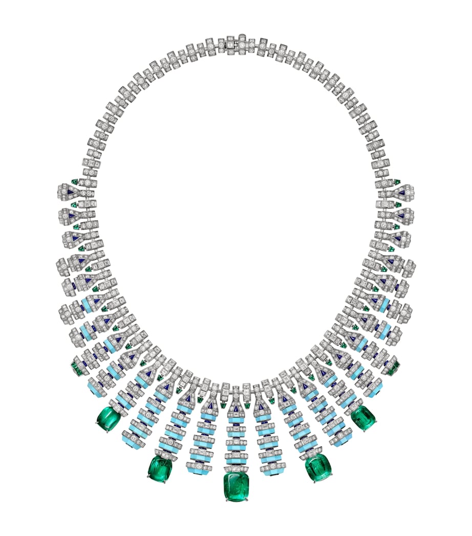 Cartier White Gold, Diamond and Emerald Olorra Necklace White Gold Image 1