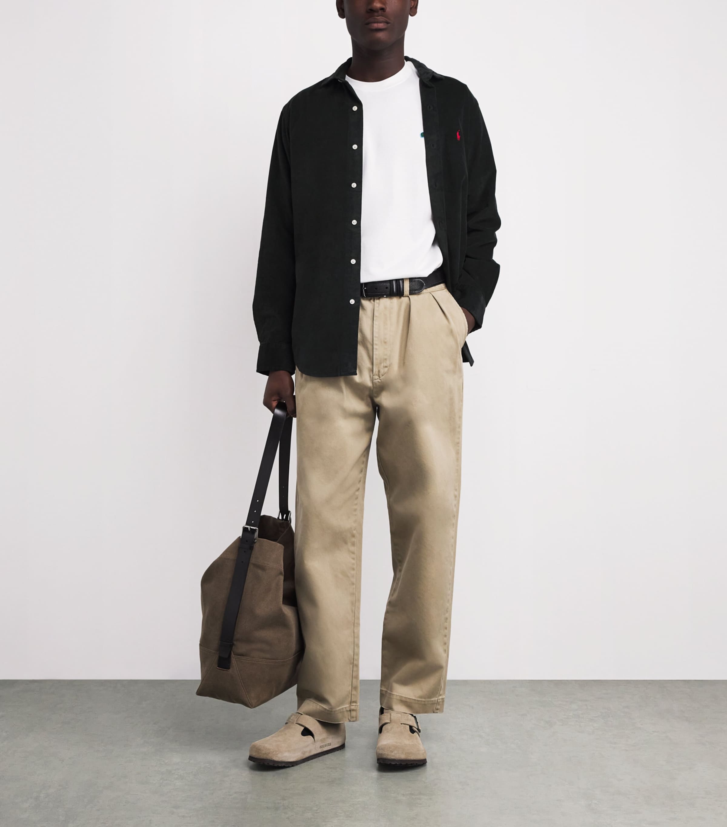 Cotton Corduroy Logo Shirt BLACK Image 2