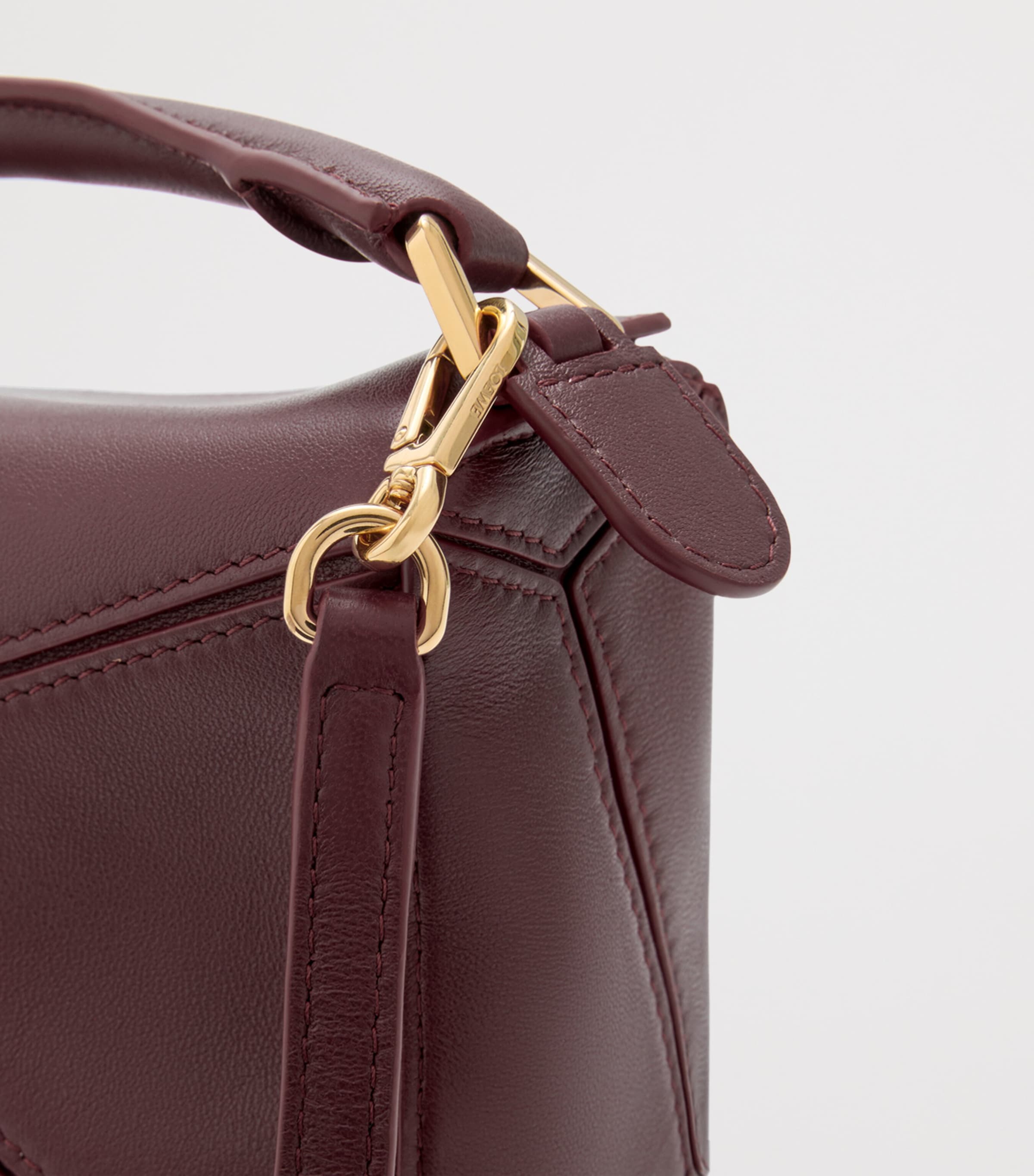 Mini Leather Puzzle Top-Handle Bag DARK BURGUNDY Image 13