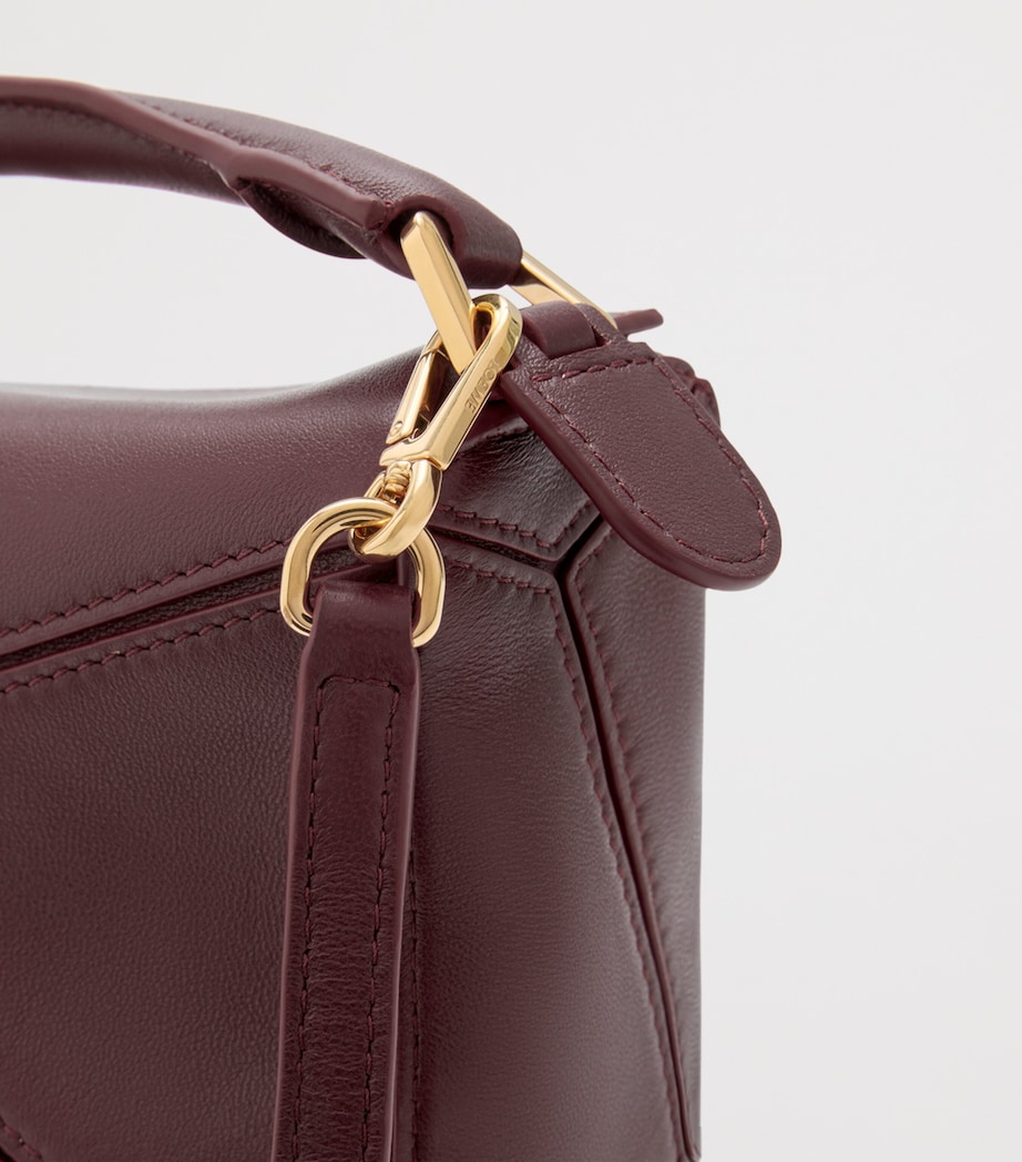 Mini Leather Puzzle Top-Handle Bag DARK BURGUNDY Image 13