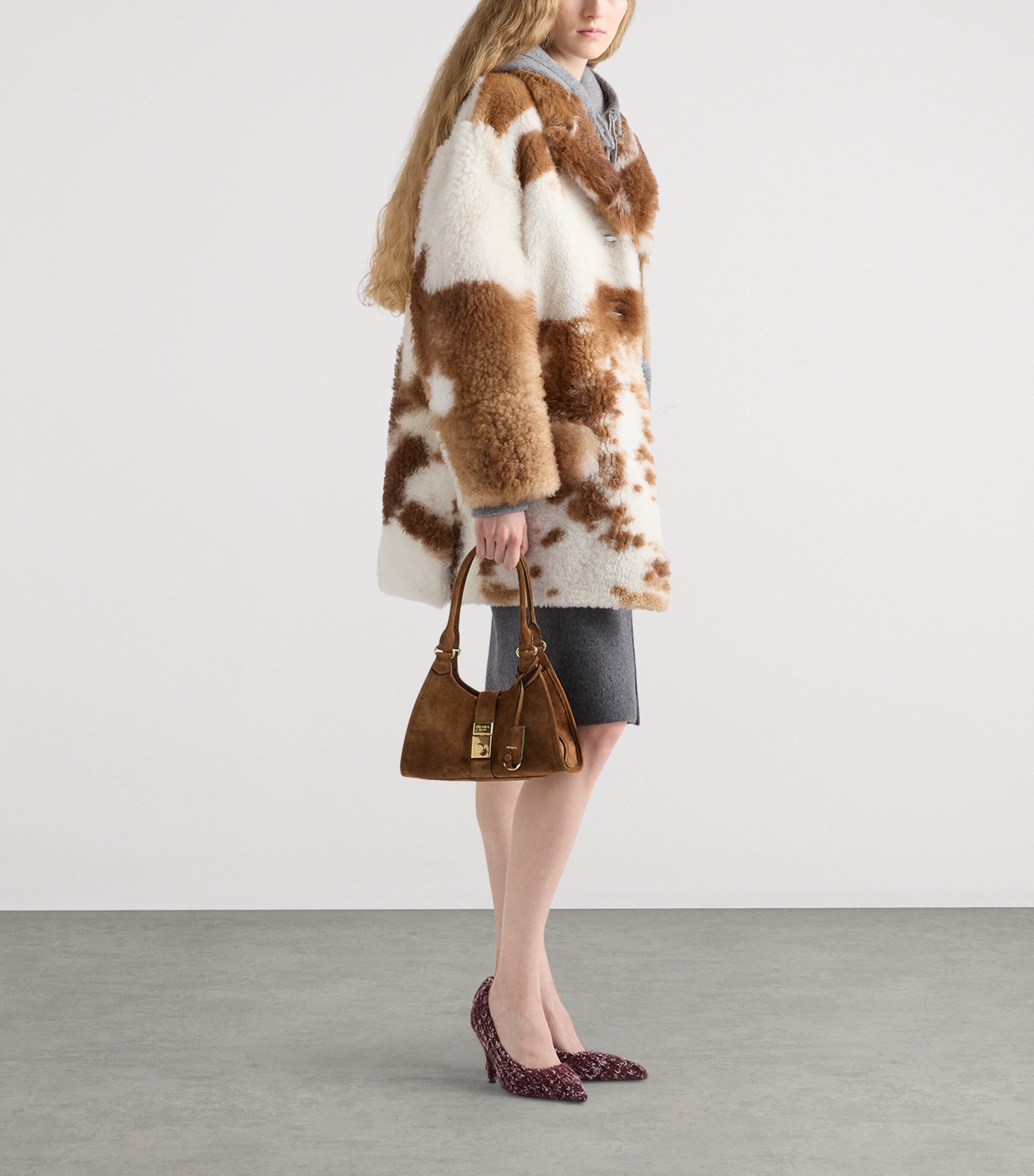 Prada Medium Suede Tote Bag Image 2