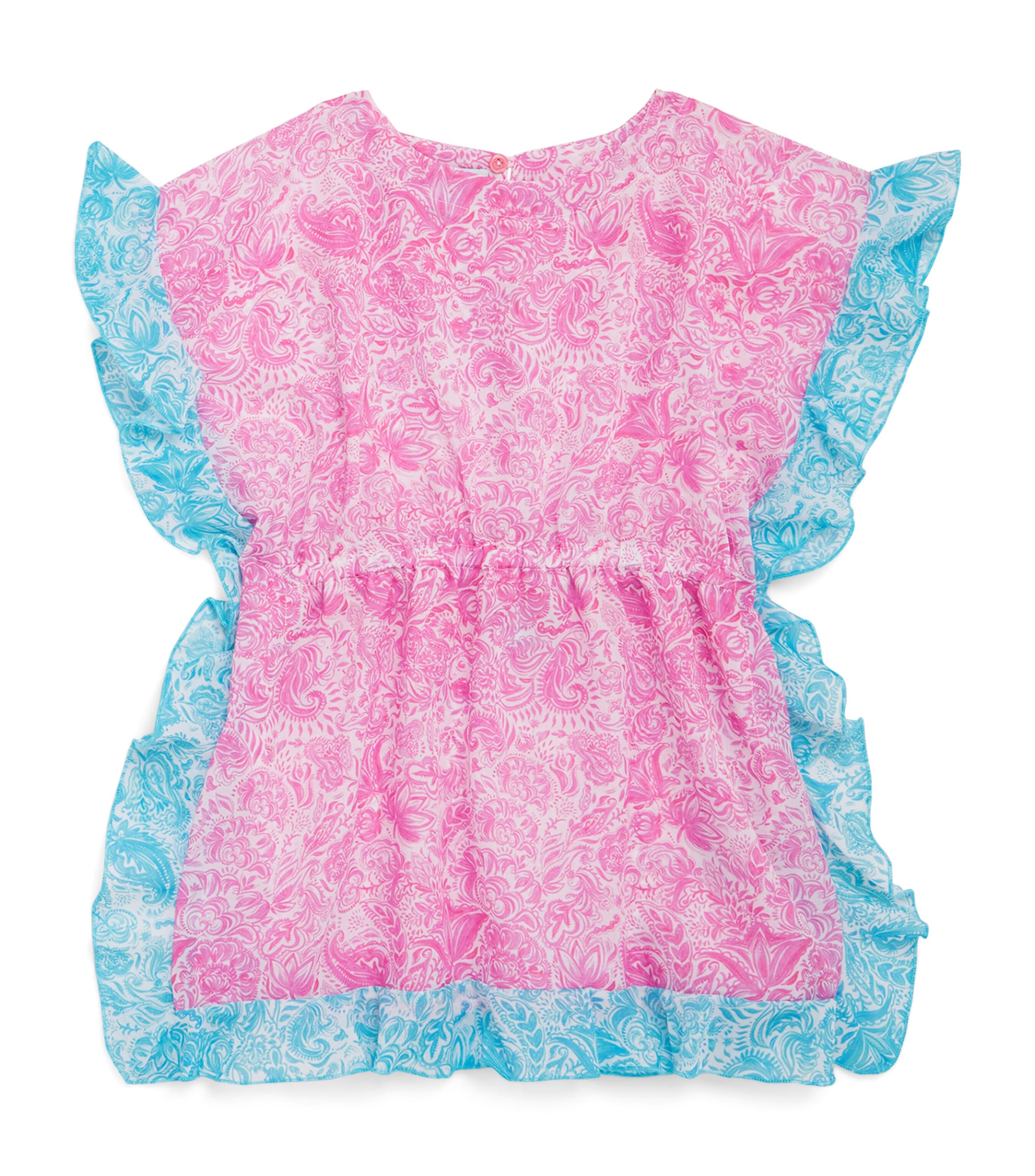 Marie Raxevsky Paisley Print Ruffled Kaftan In Pink
