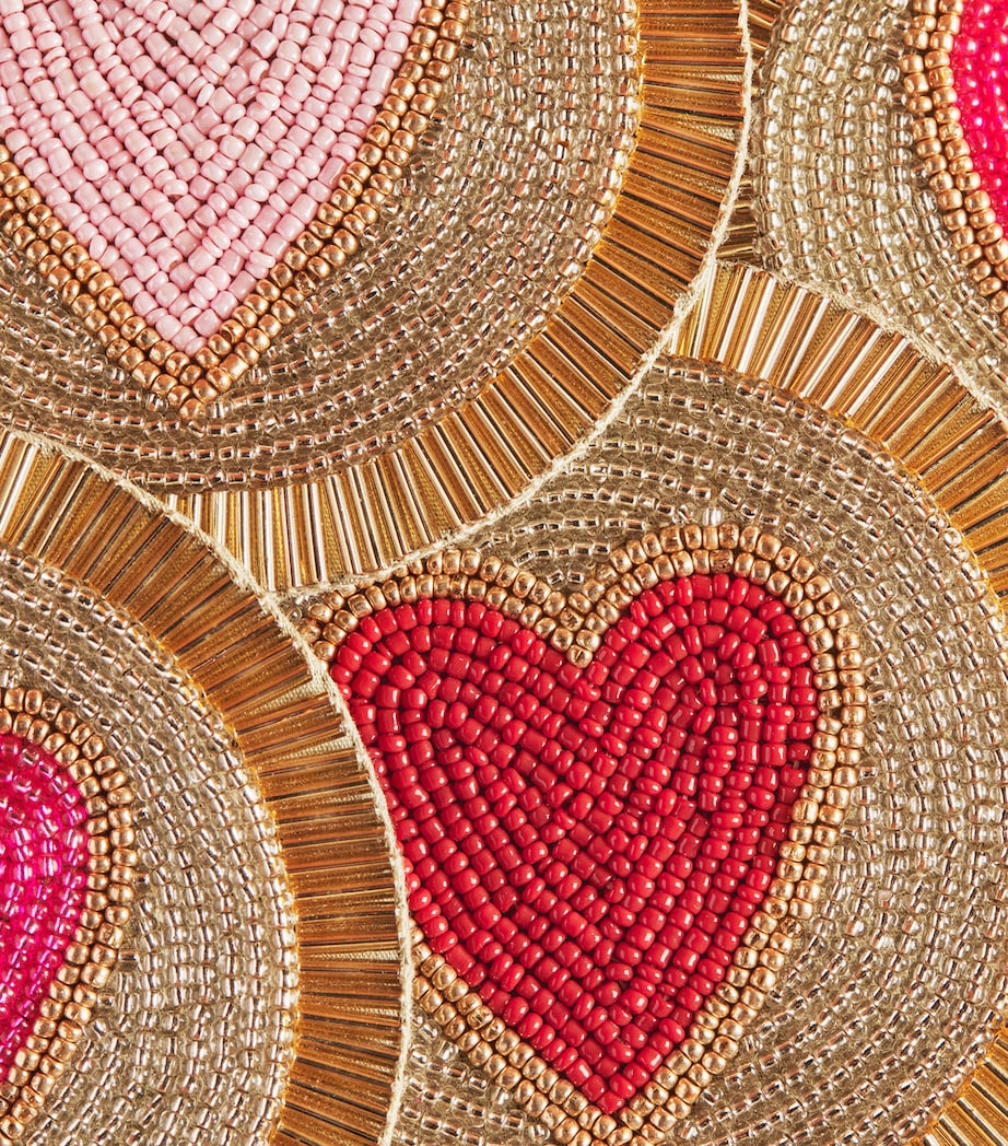 Joanna Buchanan Beaded Heart Coasters (Set of 4) Red Image 2