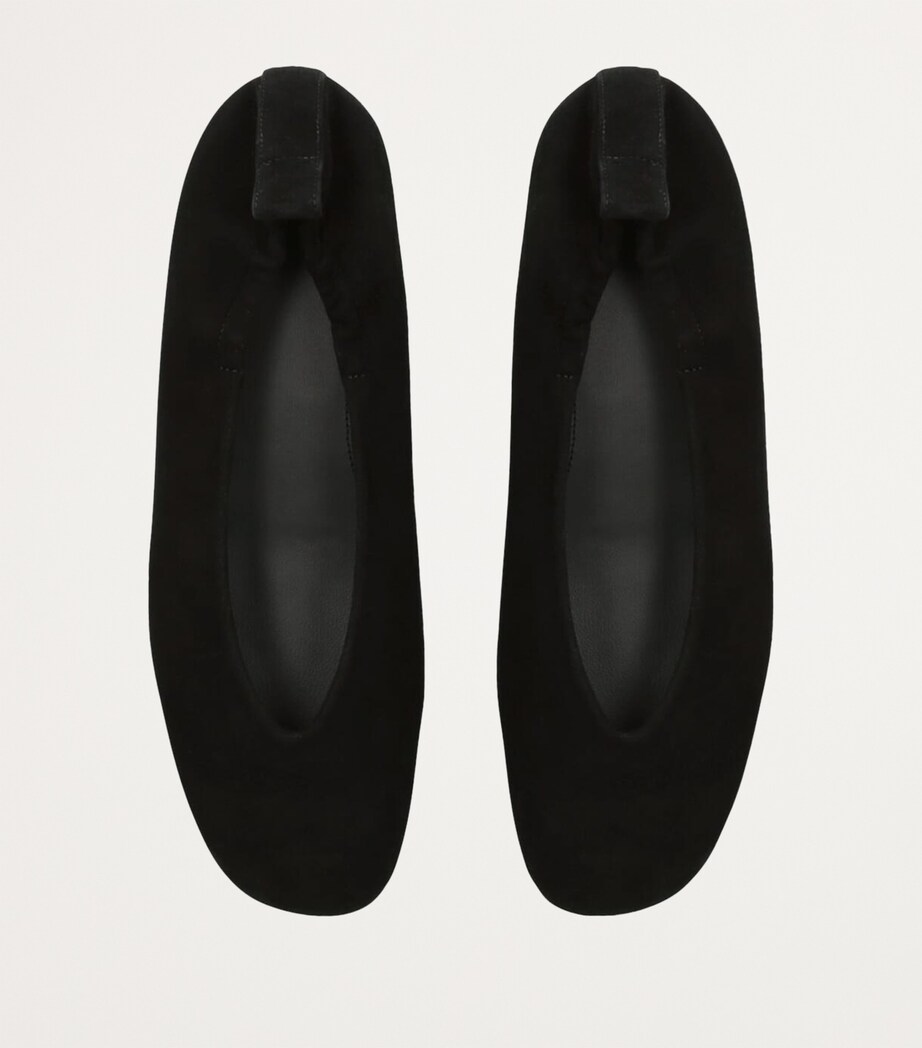 Suede Square-Toe Ballet Flats BLACK Image 3