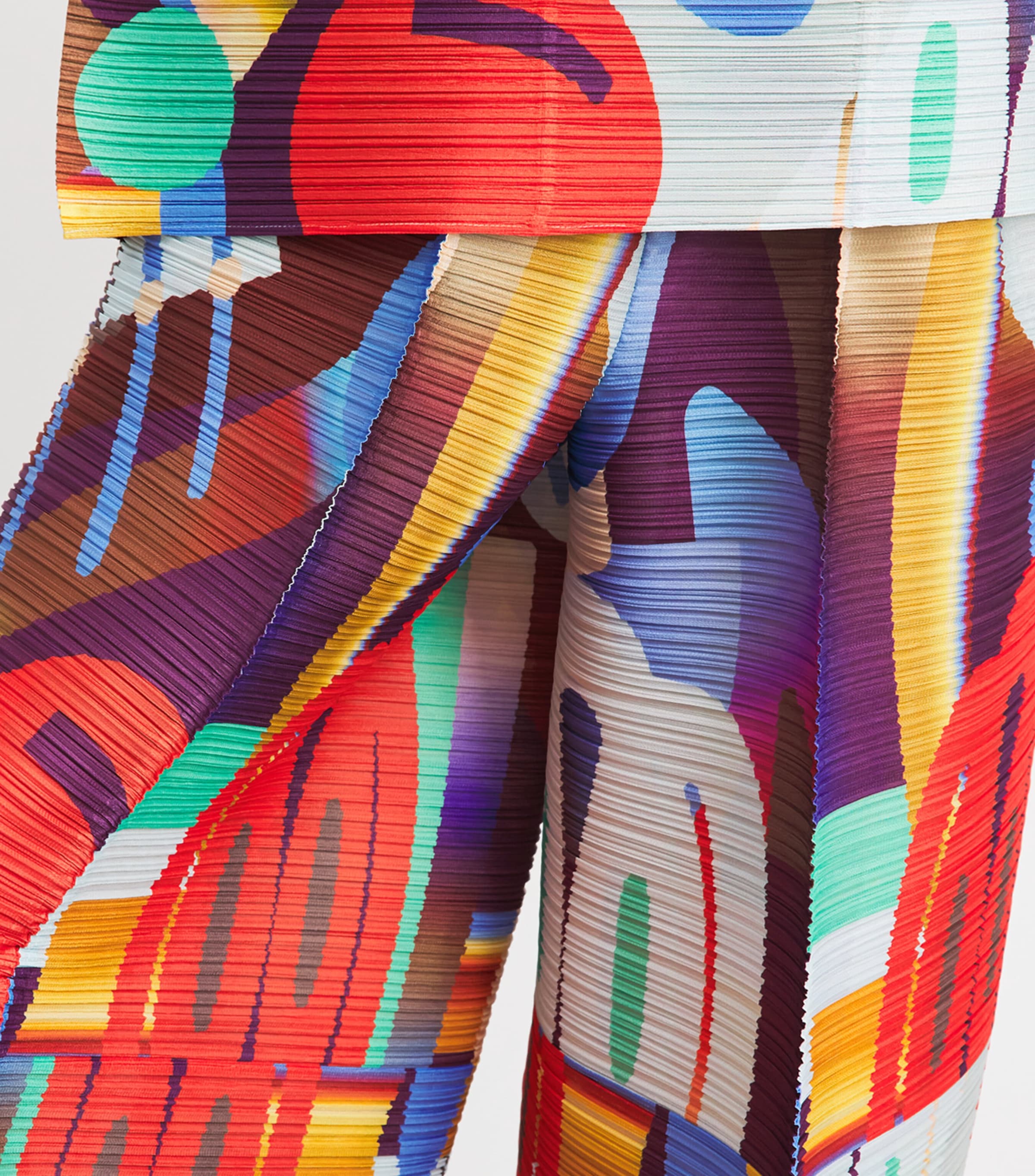 Pleats Please Issey Miyake Womens Printed Playground Trousers Red Image 3