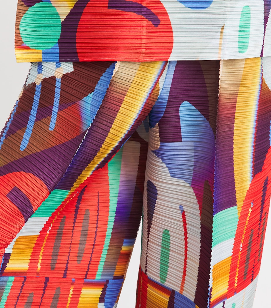 Pleats Please Issey Miyake Womens Printed Playground Trousers Red Image 3