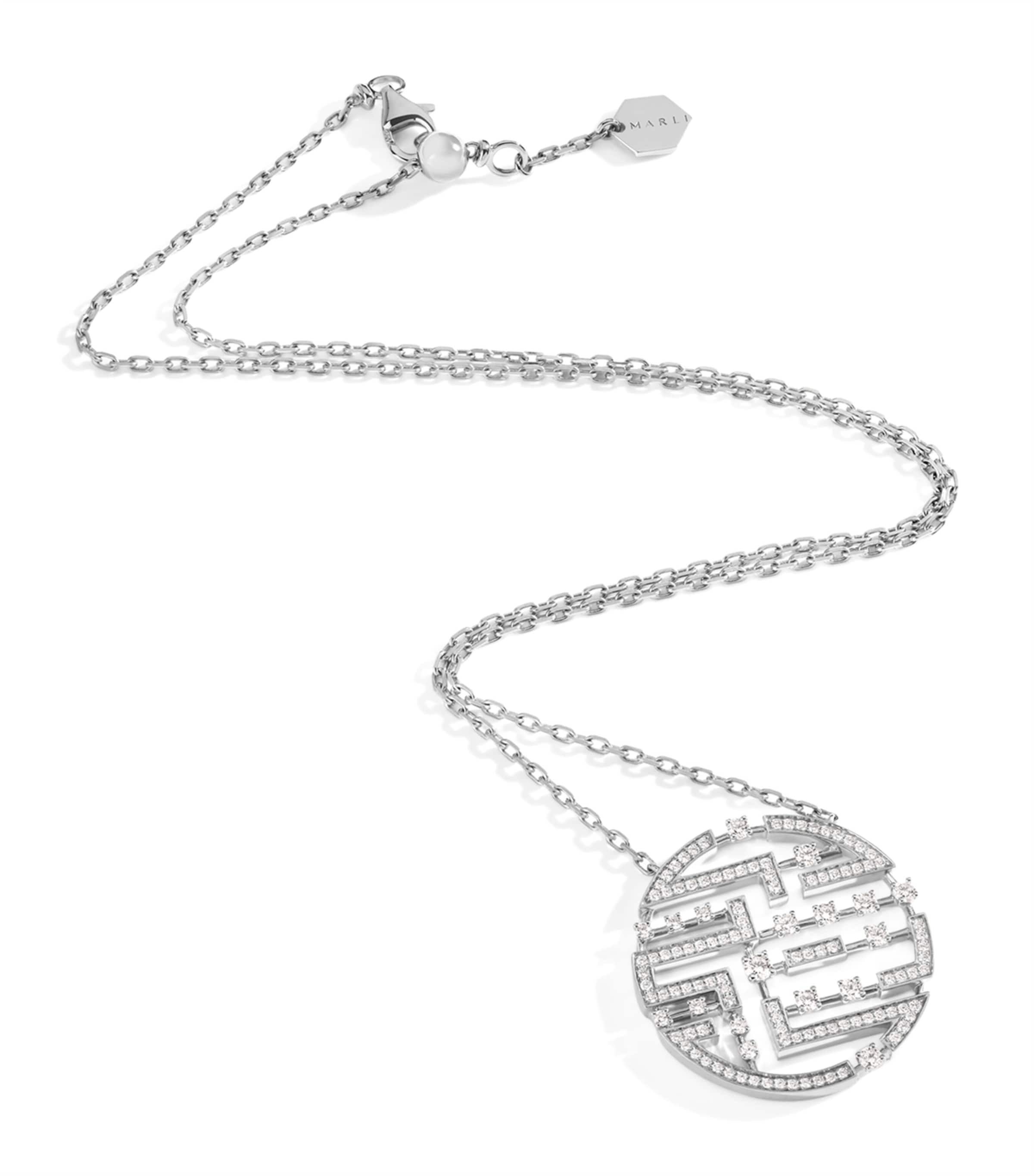 Marli New York White Gold And Diamond Avenues Luxe Necklace In White