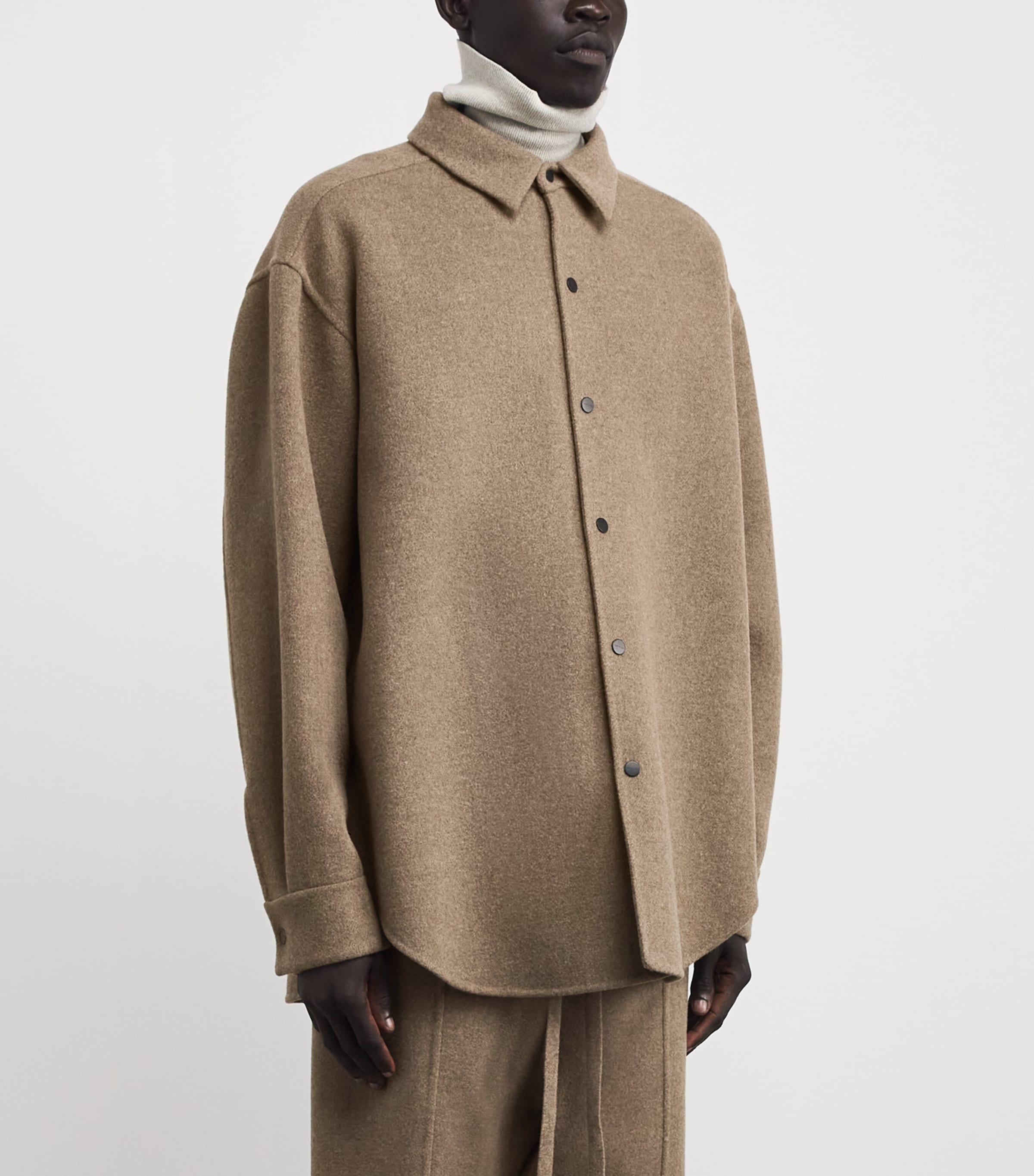 Virgin Wool-Cashmere Overshirt WALNUT Image 3