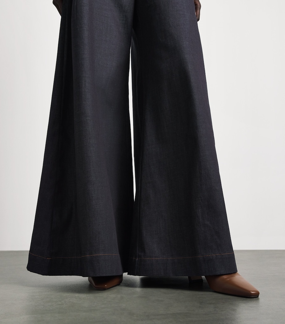 Palmer//Harding Womens Elara High-Rise Wide-Leg Jeans Indigo Denim Image 3