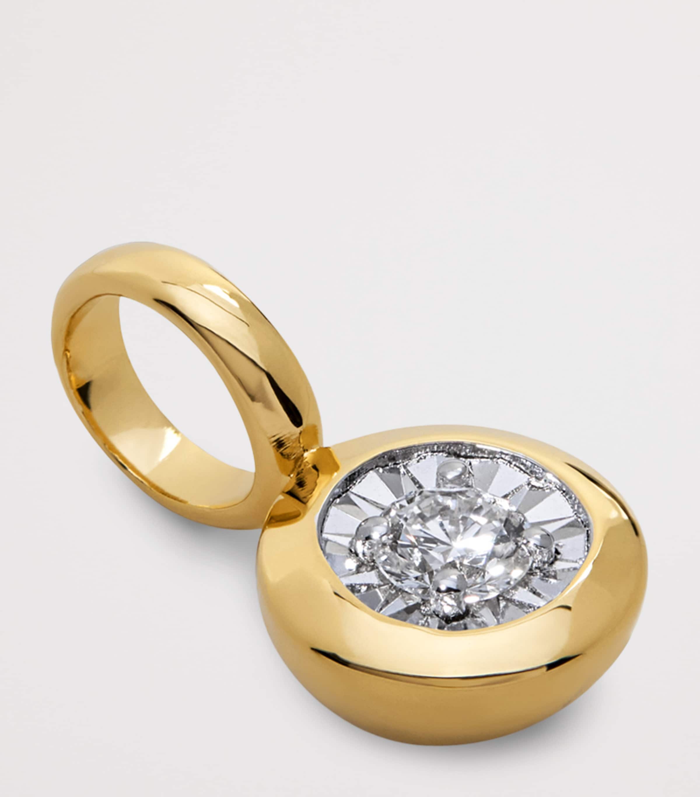 Monica Vinader Gold Vermeil and Diamond Solitaire Charm Gold Vermeil Image 4