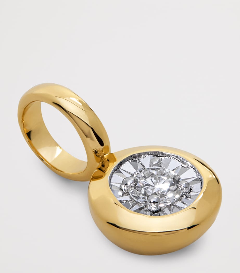 Monica Vinader Gold Vermeil and Diamond Solitaire Charm Gold Vermeil Image 4