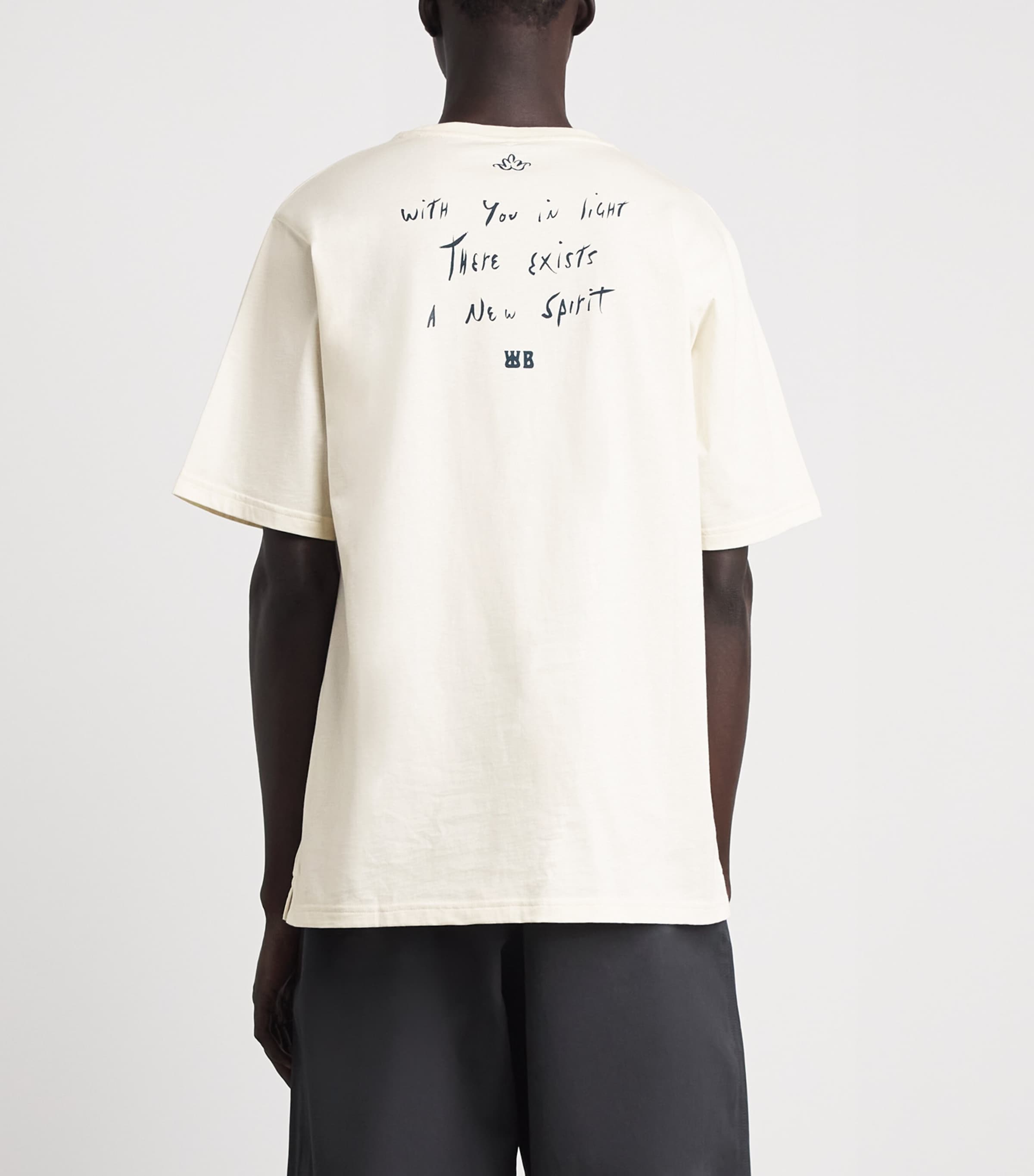 Wales Bonner Mens Cotton Raga T-Shirt Ivory Image 5