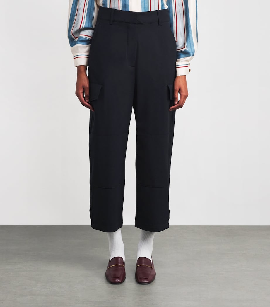 Tech Cropped Cargo Trousers NAVY Image 3