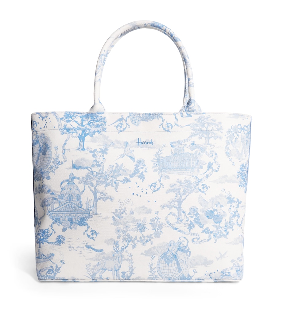 Medium Toile Print Tote Bag BLUE Image 1