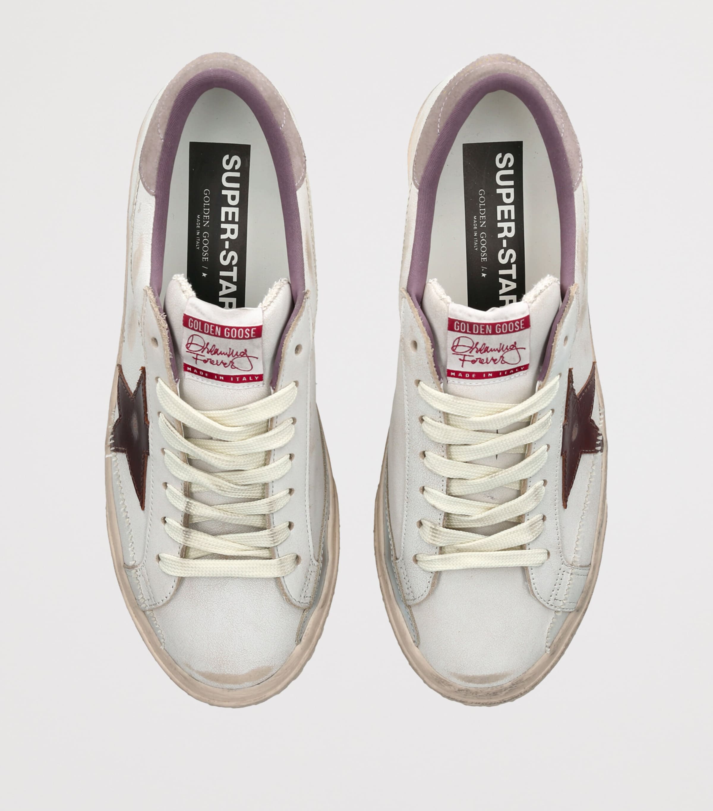 Golden Goose Leather Super Star Sneakers White/red Image 4