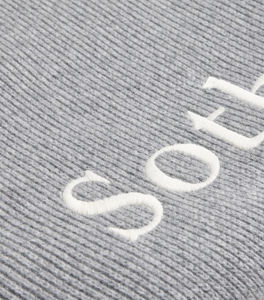 FRAME Womens x Sotheby's Cashmere Sweater Grey Melange Image 5
