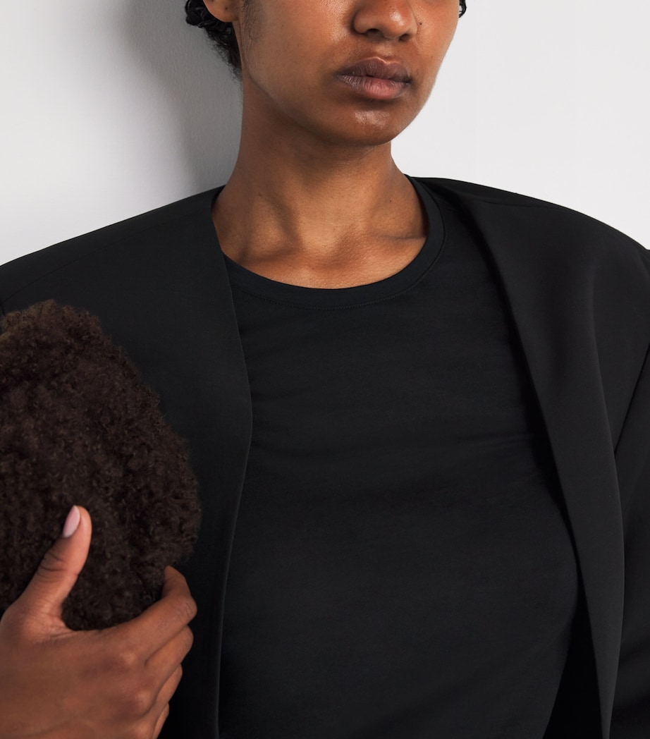 Cotton-Silk Long-Sleeve T-Shirt BLACK Image 6