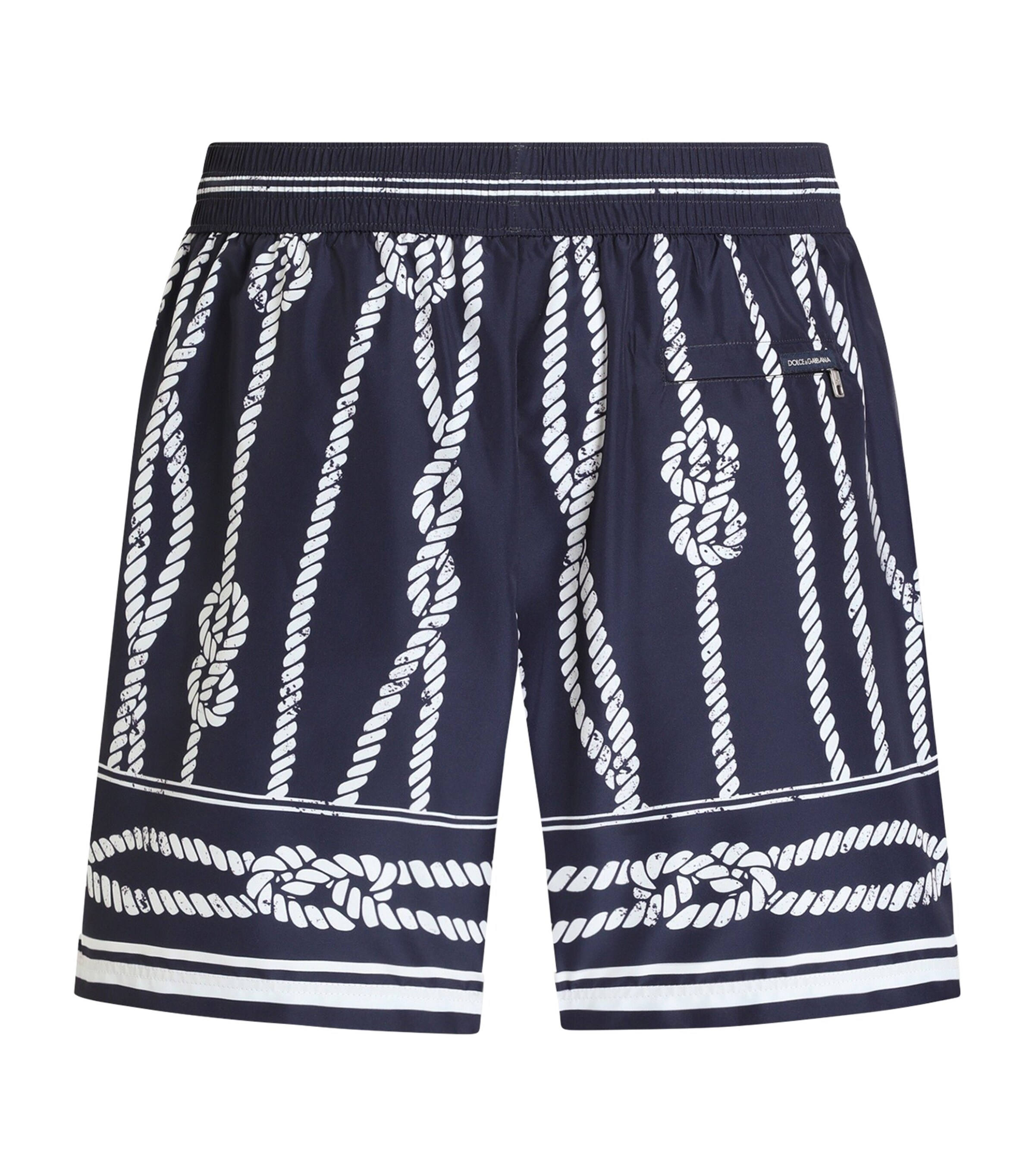 Dolce&Gabbana Mens Knot Print Mid-Length Swim Shorts Corde F.blu Na Image 2