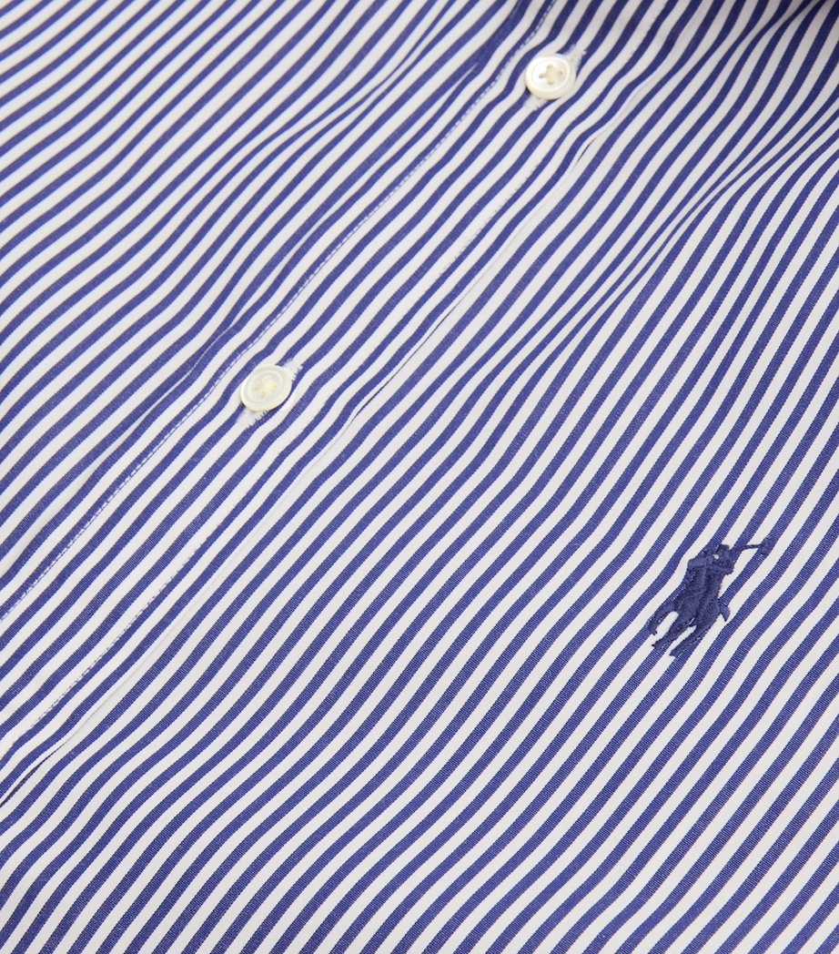 Cotton Stripe Shirt 1322 WHITE/FALLROYAL Image 5