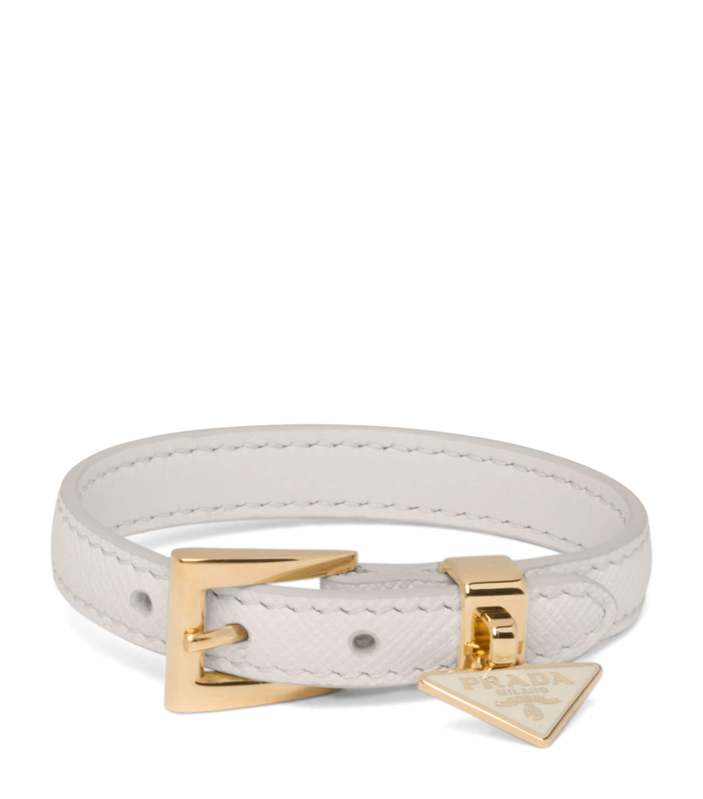 Prada Saffiano Leather Bracelet Neutral Image 1