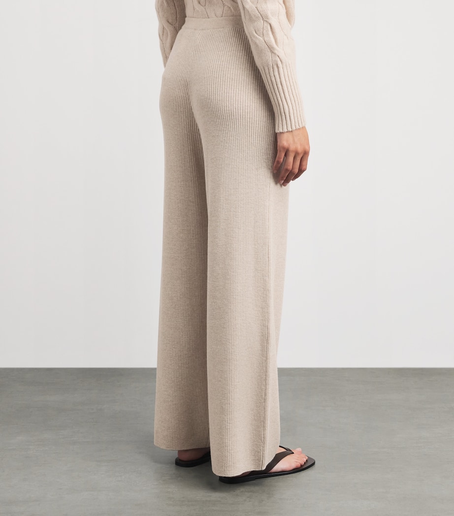 Johnstons Of Elgin Womens Wool Ribbed Trousers Stone Image 5