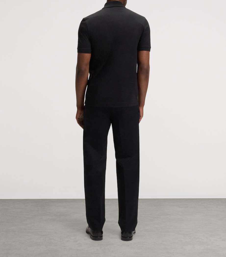 Mercerised Cotton Zip Polo Shirt 1 Image 3