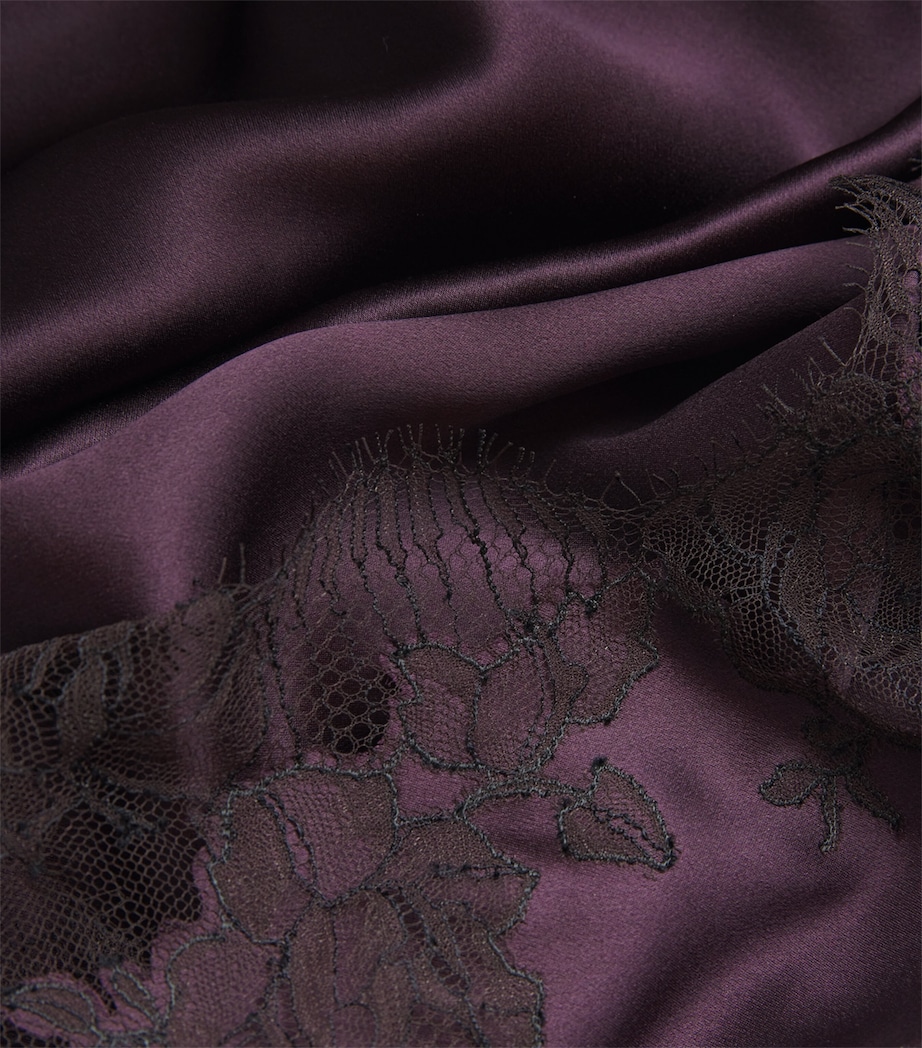 Silk Lace-Detail Long Slip Dress PRUGNE/EBENE Image 5