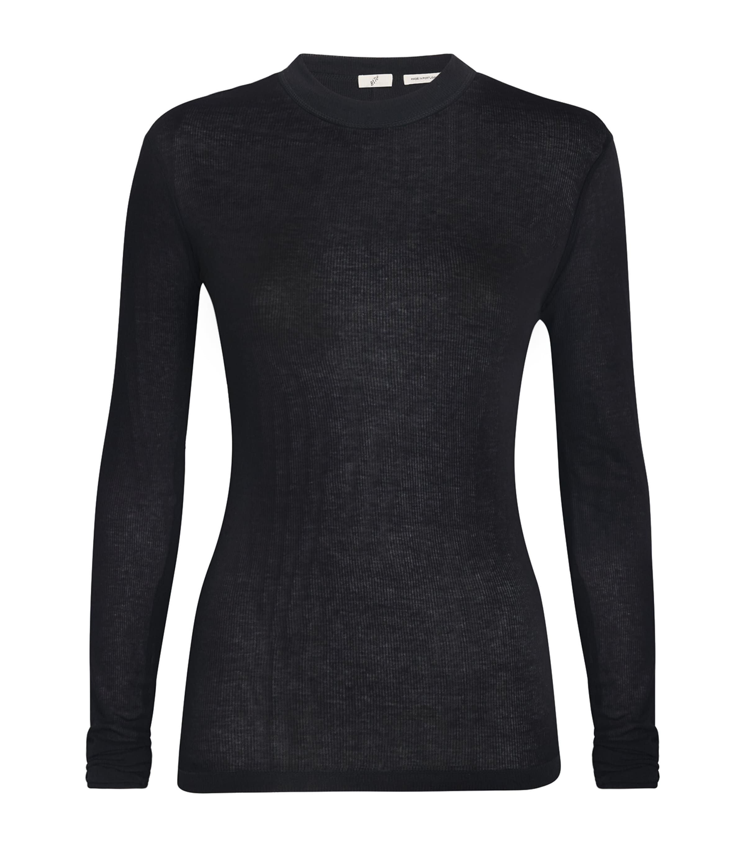 Shop Bite Studios Organic Cotton Long-sleeve Top In Black
