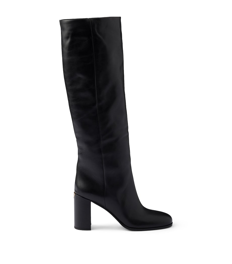 Leather Knee-High Boots F0002 Image 1