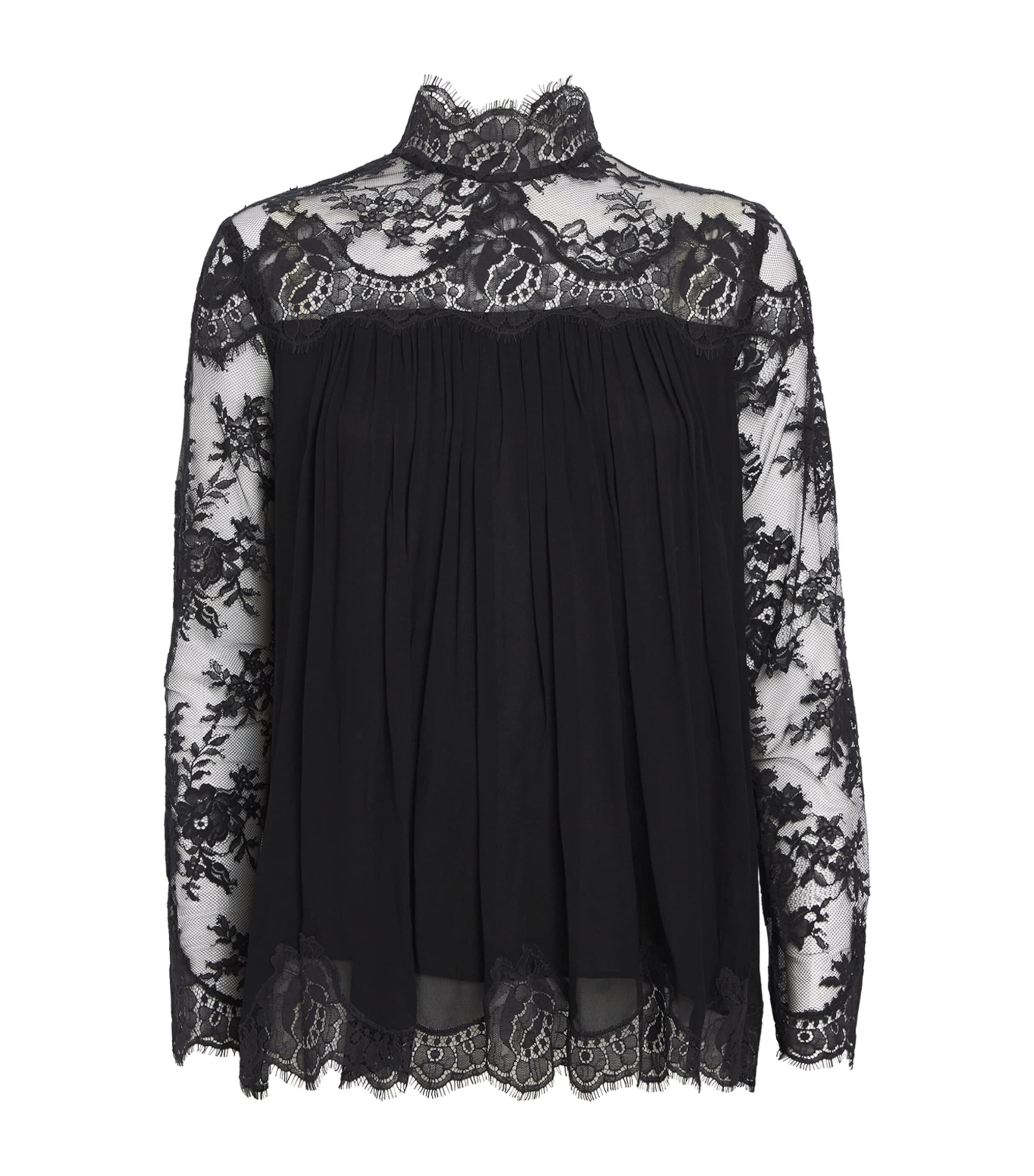 Zimmermann Lace-trim Hypnotic Blouse In Black