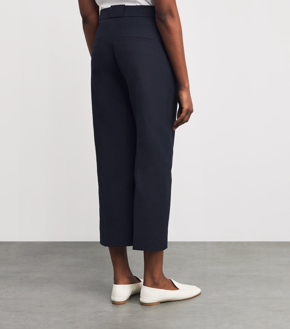 ME+EM Womens Cotton Cropped Trousers Navy Image 5