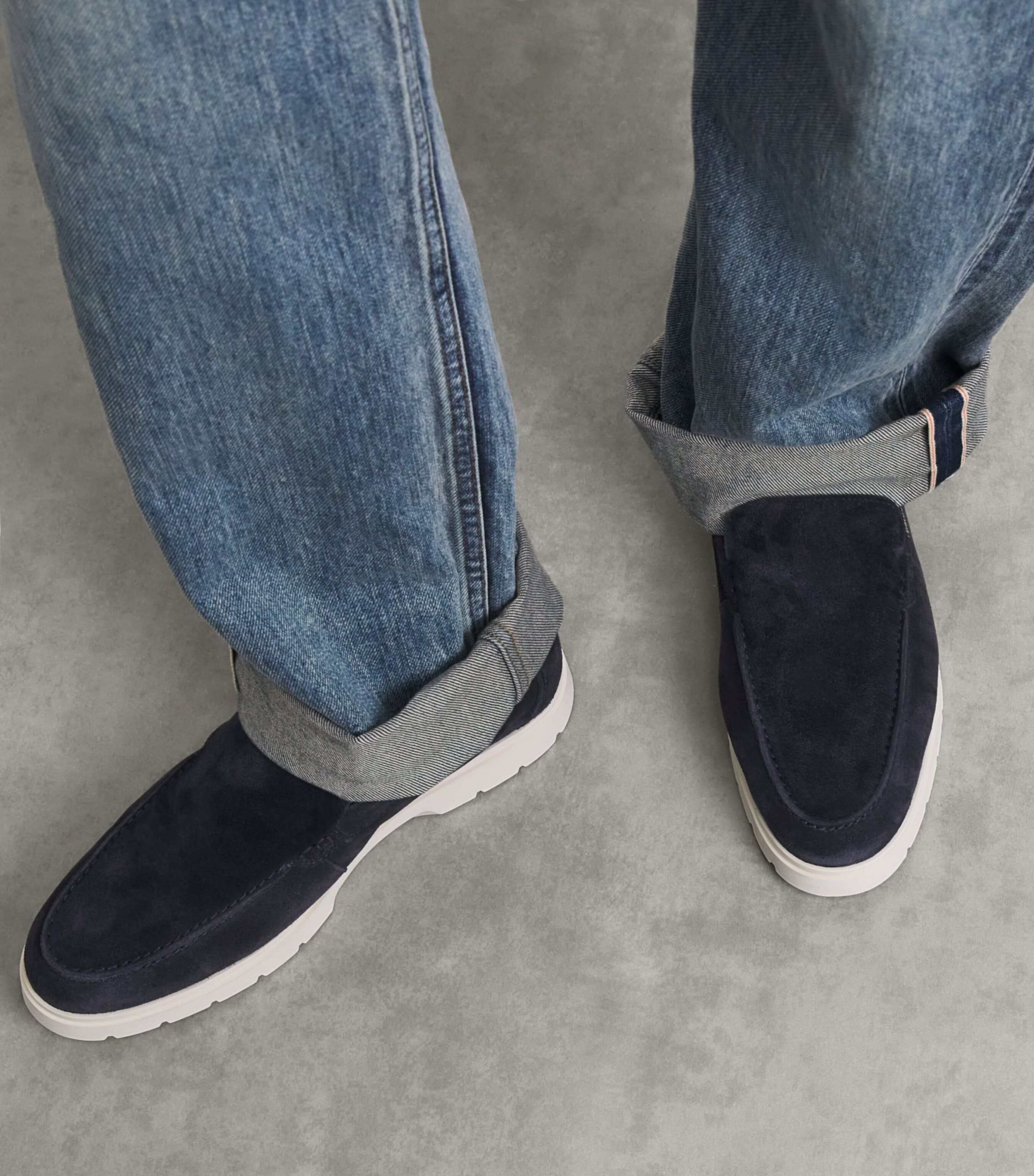 Barbour Suede Carty Loafers Navy Image 2