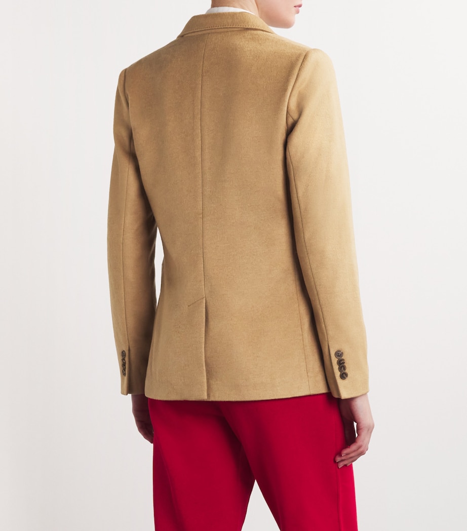 Polo Ralph Lauren Womens Crest-Detail Single-Breasted Blazer Polo Camel Image 4