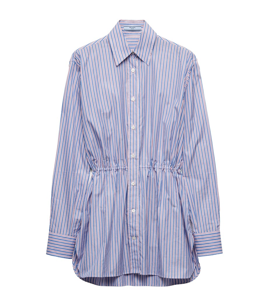 Prada Womens Cotton Poplin Striped Shirt Image 1